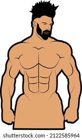 Male Bodybuilder Body_Vector Illustration EPS 10