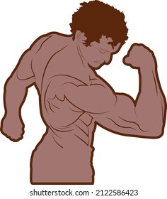 Male Bodybuilder cutting Body_Vector Illustration EPS 10