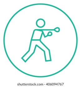 Male boxer line icon.