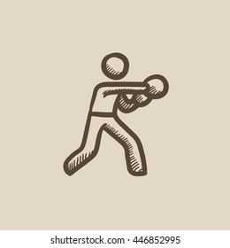 Male boxer vector sketch icon isolated on background. Hand drawn Male boxer icon. Male boxer sketch icon for infographic, website or app.