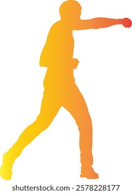 Male Boxing Player Silhouette with Colorful Design. Vector Illustration