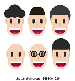 Male  Boy Faces  Cartoon Vector