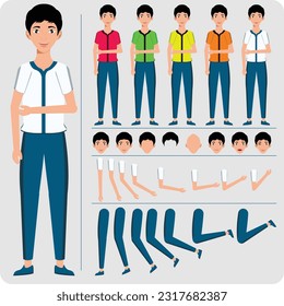 Male boy man character 2d boy character with hands