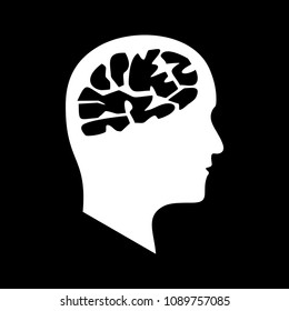 Male brain vetor icon