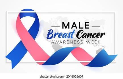 Male Breast Cancer awareness week is observed every year on third week of October. Vector illustration