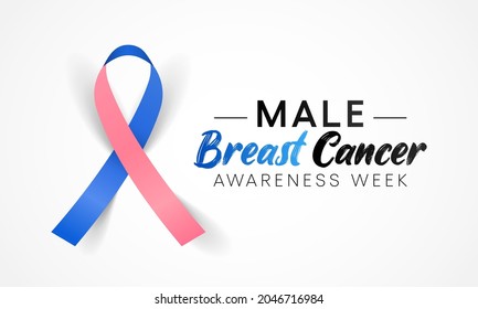 Male Breast Cancer awareness week is observed every year on third week of October. Vector illustration