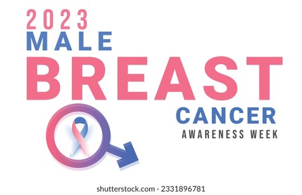 Male Breast cancer awareness week. background, banner, card, poster, template. Vector illustration.