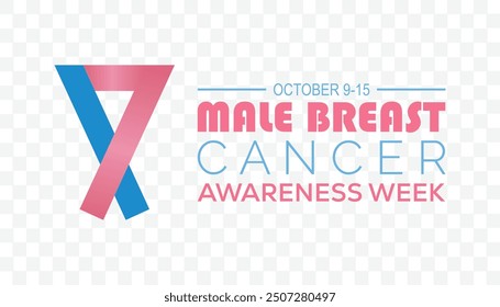 Male Breast Cancer Awareness Week is observed every year on October. Medical Healthcare Awareness concept. background, placard, banner template Vector illustration design.