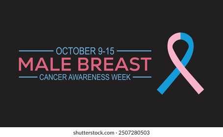 Male Breast Cancer Awareness Week is observed every year on October. Medical Healthcare Awareness concept. background, placard, banner template Vector illustration design.