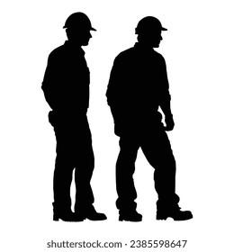 Männliche Bricklayer Silhouette auf Weiß.