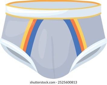 Icono de dibujos animados de briefs masculinos. Ropa interior masculina aislada sobre fondo blanco