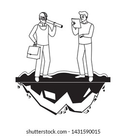 male builder constructor worker with architect boss