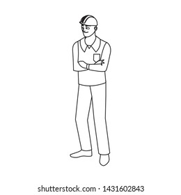 male builder constructor worker avatar character