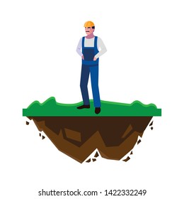 male builder constructor worker on the lawn