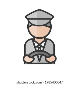 Male bus driver avatar. Man driving a vehicle. Profile user, person. People icon. Vector illustration