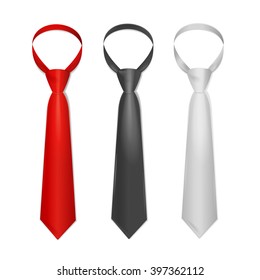 Male Business Tie Set on a White Background. Vector illustration