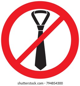 
male business ties not allowed sign (prohibition icon)