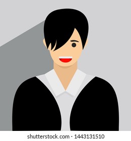 A male business worker - male avatar icon - illustration of a human character vector - flat design isolated in gray  background