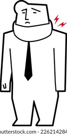 Male businessman with a corset around his neck