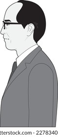 Male businessman wearing glasses looking sideways
