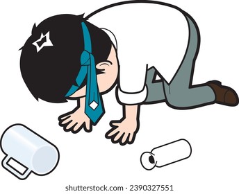 Male businessman who failed due to alcohol