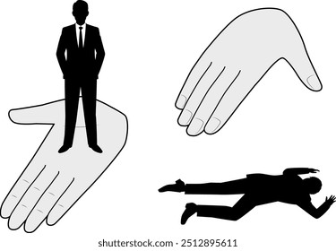 Male businessman whose reputation has fallen