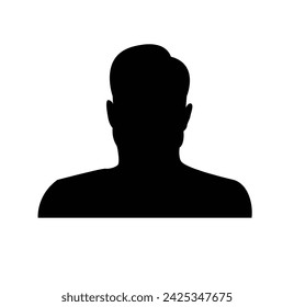 Male Bust Silhouette. Figure of man top body parts