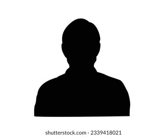 Male Bust Silhouette Isolated on White. People and business topic art.