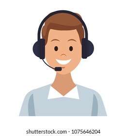 Male Call Center Agent Stock Vector (Royalty Free) 1075646204 ...