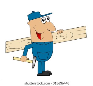 Male Carpenter Board Hammer Hand Vector Stock Vector (Royalty Free ...