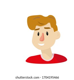 Male cartoon character. Flat vector icon. Business person. Young man. Design element. Modern flat cartoon vector illustration. Character design.