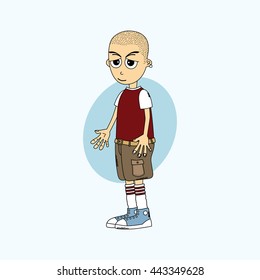 male cartoon character theme vector art illustration