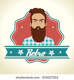 Male cartoon profile with fashion accesories graphic design, vector illustration