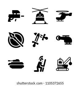 male, castle, strong and wreck icons in War vector set. Graphics for web and design