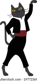 a male cat dancing flamenco