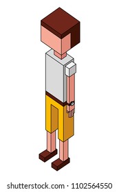 male character avatar user isometric design