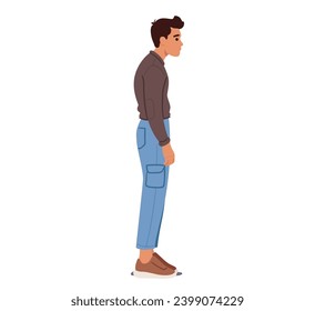 Man with good and bad posture Royalty Free Vector Image