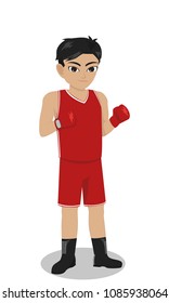Male Character Boxer with Boxing Gloves