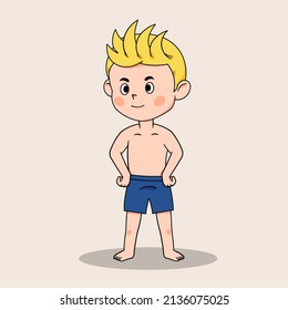 Male character cartoon summer vacation concept 