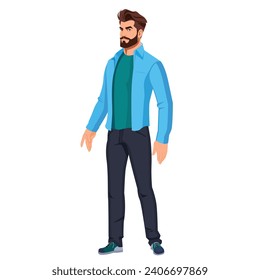 male character in casual outfits