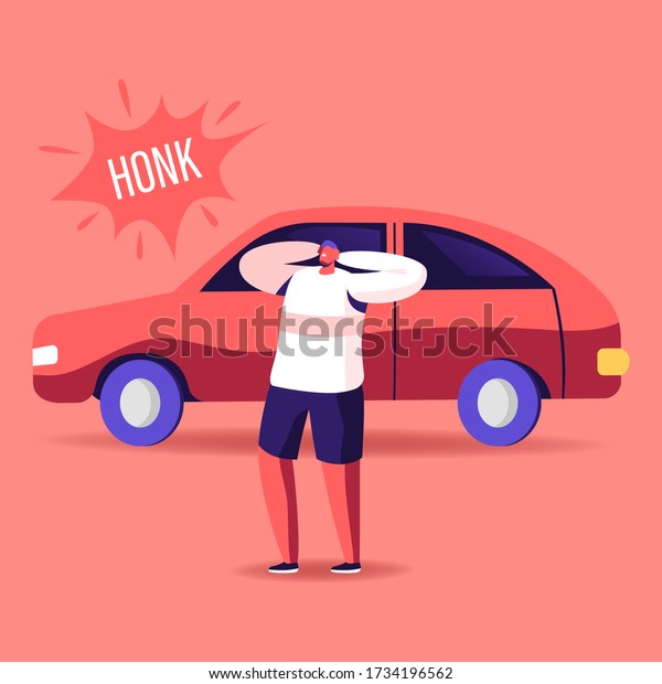 Male Character Cover Ears to Stop Hearing\
Car Honk, Loud Sounds and Tinnitus. Man Suffering of Noise\
Pollution. Big City Dweller Social Problem of Uproar and Din.\
Cartoon People Vector\
Illustration
