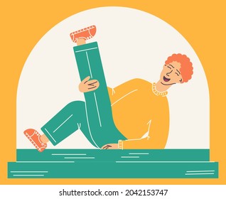 Male character in a flat style. Vector illustration. 