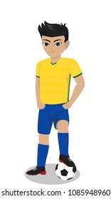 Male Character Football Player Holding Ball