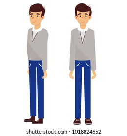 Male character front and side