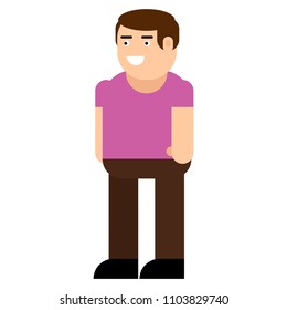 Male character icon, isolated on white background