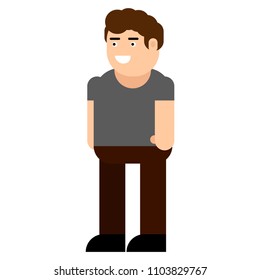 Male character icon, isolated on white background