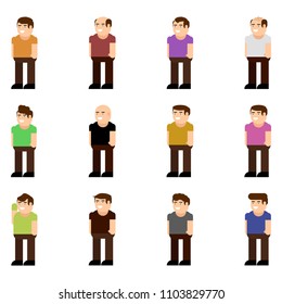 Male character icon, isolated on white background