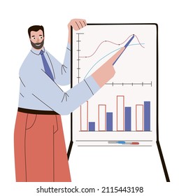 Carácter masculino haciendo una presentación