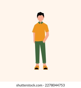 Male Character Pose. Vector illustration in a flat style