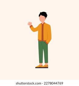 Male Character Pose. Vector illustration in a flat style